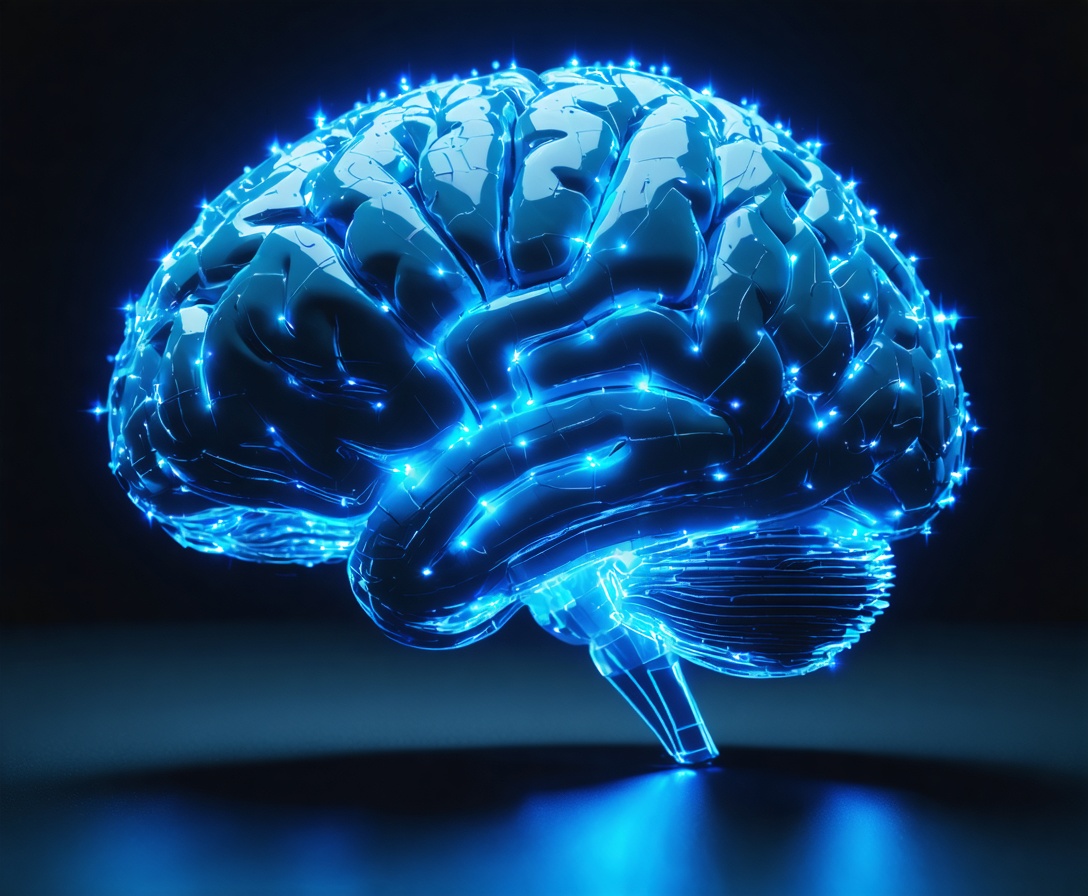 Футуристическая визуализация цифрового мозга