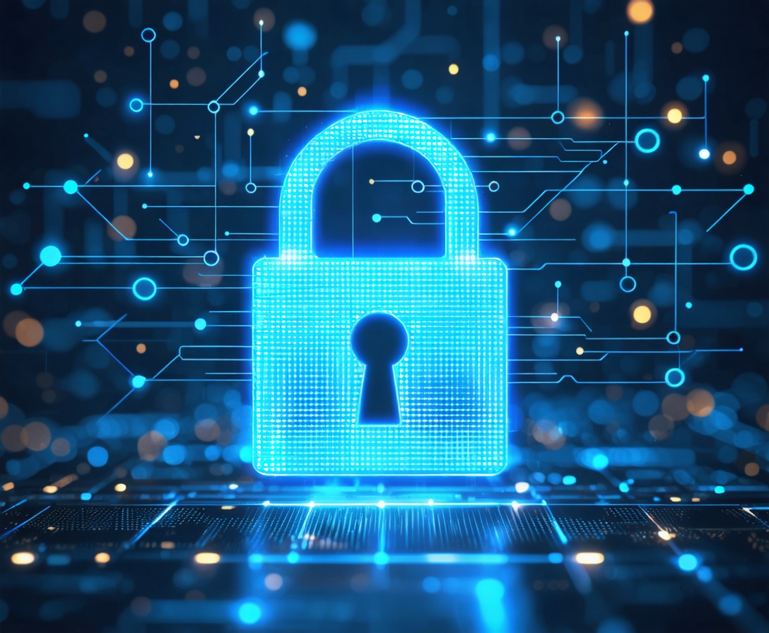 Абстрактная визуализация защиты цифровых данных и приватности