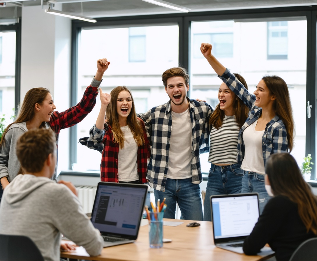 Успешные и вдохновленные выпускники AI Course Camp после защиты своих финальных проектов